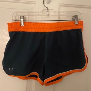 Navy Blue & Orange Under Armour Shorts